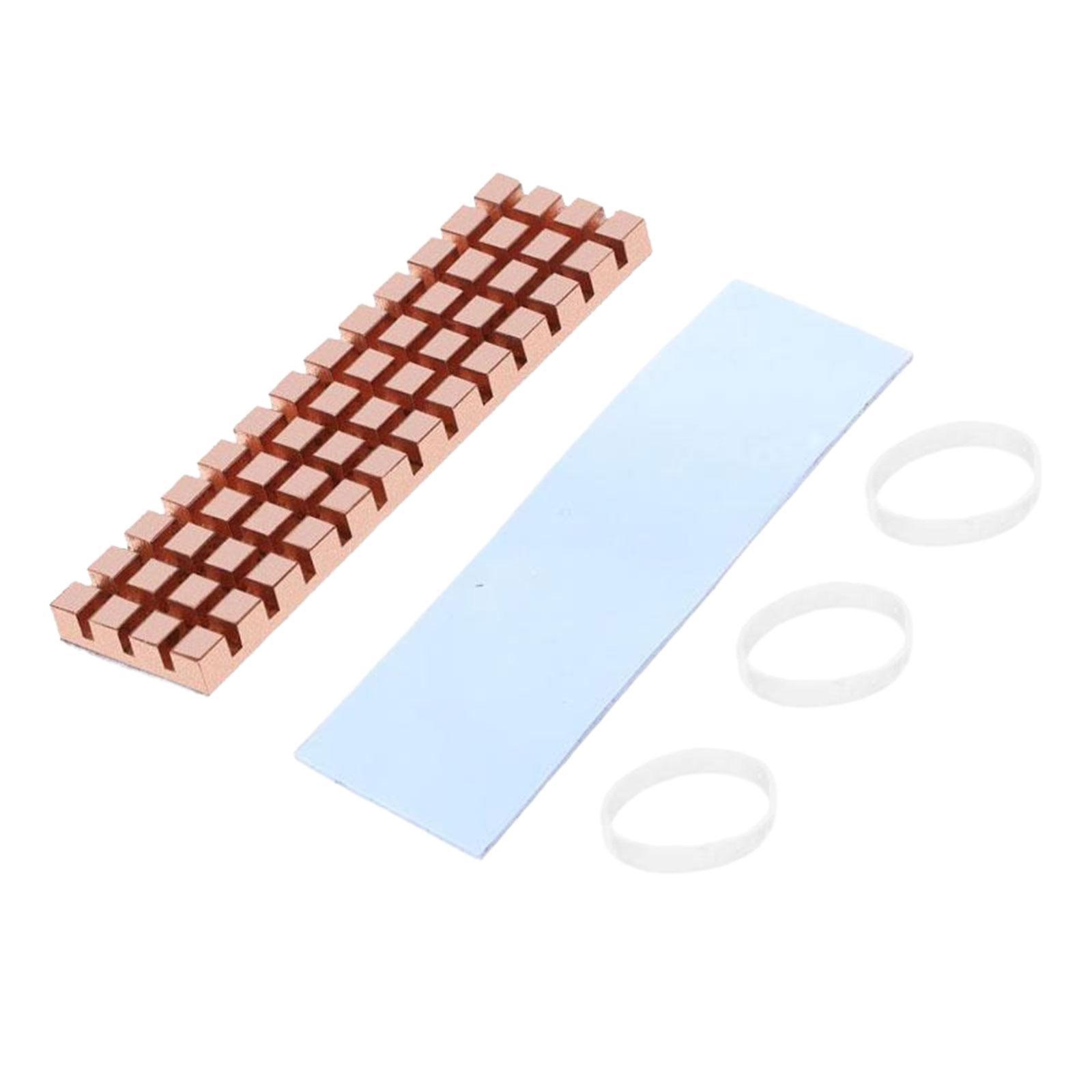 2280 M.2 SSD heat sink Thermal Pad Fittings Durable Lightweight 1 Set heat sink Copper Cooling Heat Dissipation for M.2 2280