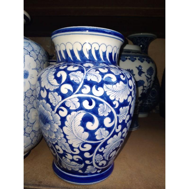 Lọ Hoa Men Ngọc Lam Vẽ Tay Nghệ Thuật.