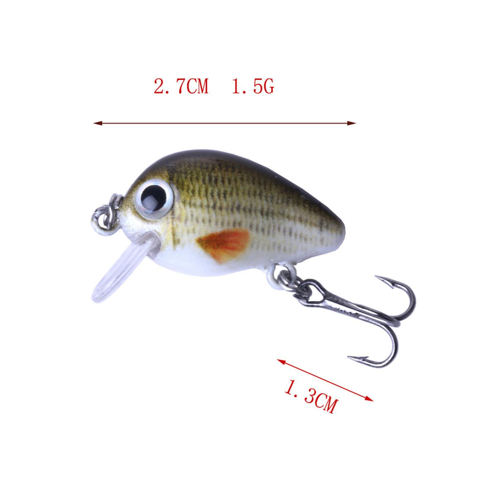 5Pcs Mini Crankbait Fishing Lures  Lures 1.5G with Box Lifelike Artificial Fishing  Swimbait for Walleye Perch Redfish Bass Boat