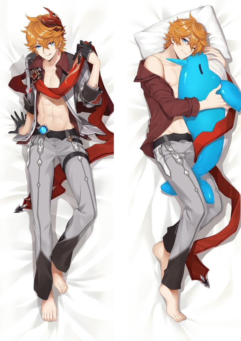 2D Genshin Tác Động Dakimakura Đẹp Trai Tartaglia Gối Ôm Sát Cơ Thể Gối Anime Nhật Bản Game Áo Gối Otaku Pilow 150X50