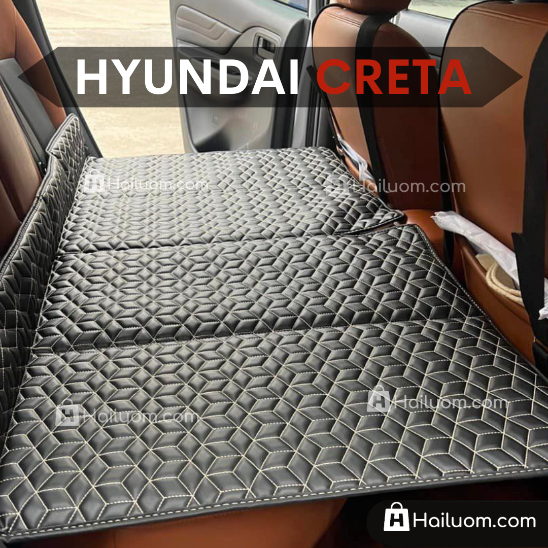 Đệm Nằm ô tô HYUNDAI CRETA - Thiết kế 4 Khay Dọc Trợ Lực - Đệm không bơm như đệm hơi ô tô