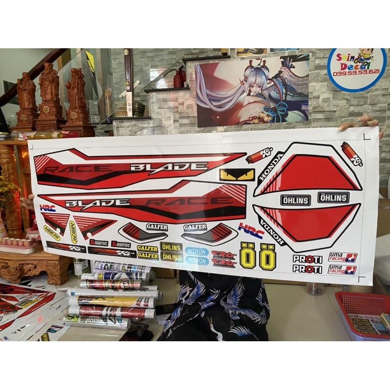 Tem rời dành cho honda wave blade 110 đỏ đen mẫu zin
