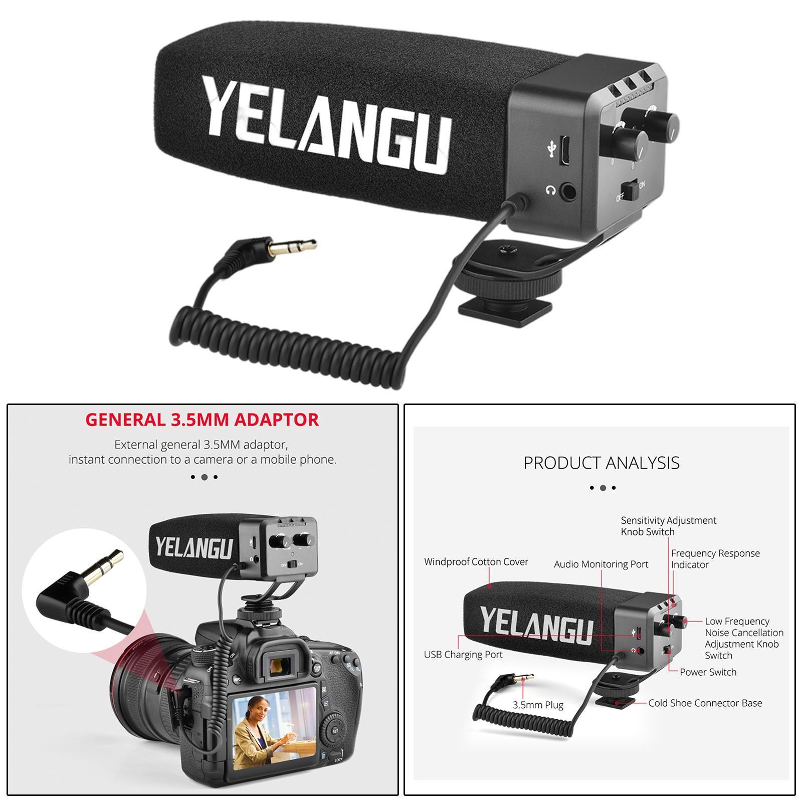 Camera Microphone Recording Video Mic for Smartphone Camera with 3.5mm Plug