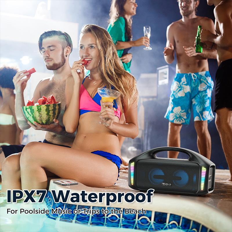 Tribit di động loa Bluetooth 90W Stormbox Blast IPX7 Waterproof Outdoor Party Camping Wirless Loa không dây 30 giờ Aux Color: Black