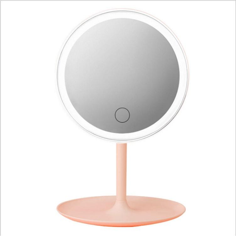Gương Để Bàn Trang Điểm Có Đèn Led Cảm Ứng 3 Chế Độ Ánh Sáng Gương MakeUp