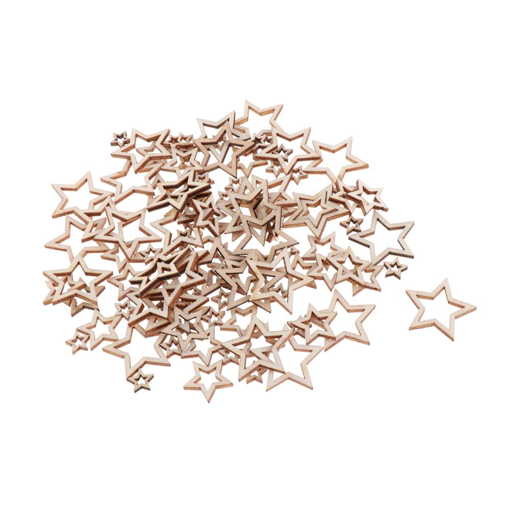 100 Miếng Gỗ Tự Nhiên Chưa Hoàn Thành Cutout Lát Cho DIY Thủ Công Trang Trí