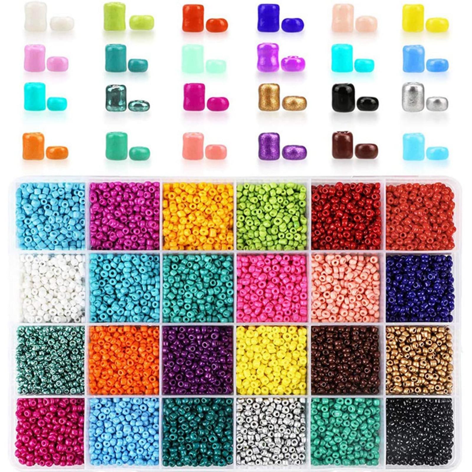 Glass Seed Beads for Jewelry Making Kit, Spacer Beads 24 Colors Small Beads, Tiny Beads Set for DIY Bracelets Necklaces Earring Making Crafts