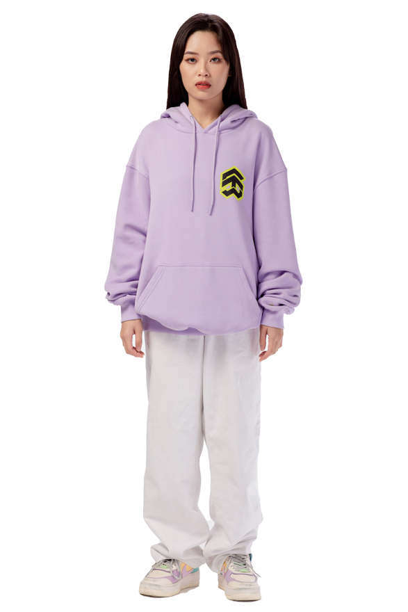 Áo Hoodie 5THEWAY Tay Dài Tím aka 5THEWAY /stroke/ Big Logo Square Hoodie in PASTEL LILAC