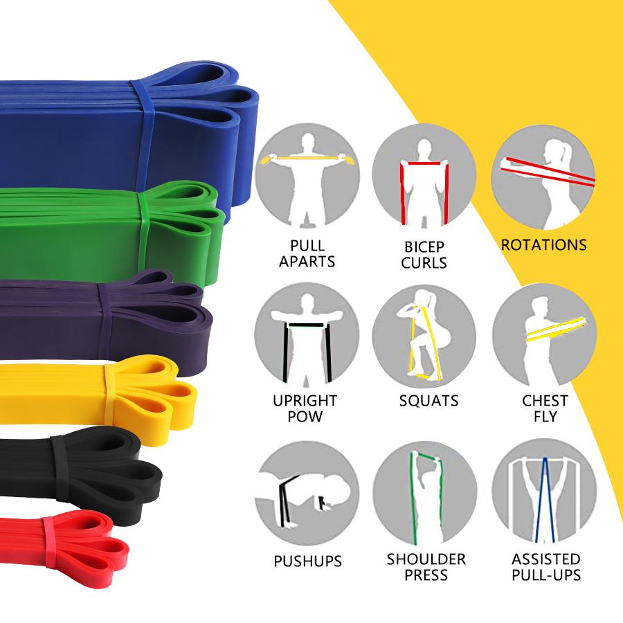 Băng sức đề kháng cao cấp Band Band Band cho sức mạnh thể thao kéo lên hỗ trợ tập luyện tập thể dục Pilates Thiết bị tập thể dục Pilates Color: h6.4h13h19 bd