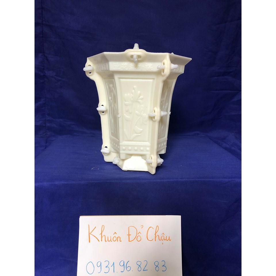 Khuôn chậu lục giác ống cao 22cm