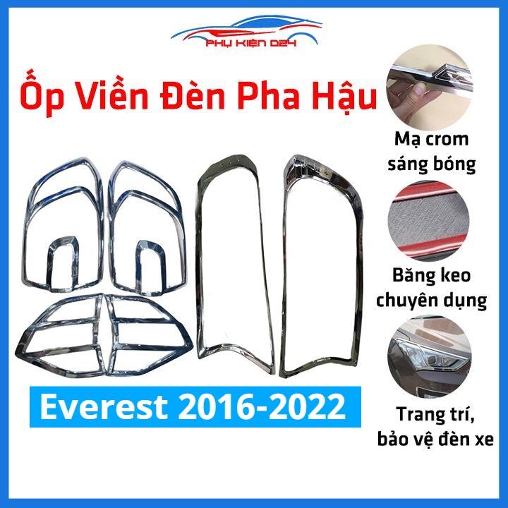 Ốp viền đèn pha hậu mạ crom Everest 2016-2017-2018-2019-2020-2021-2022 chống trầy trang trí bảo vệ xe