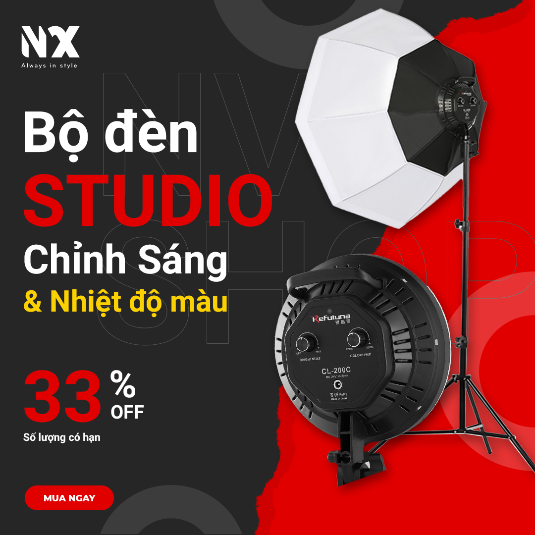 Bộ đèn studio điều chỉnh ánh sáng và nhiệt độ màu chụp ảnh, quay phim, Livestream chuyên nghiệp PARABOL - Softbox