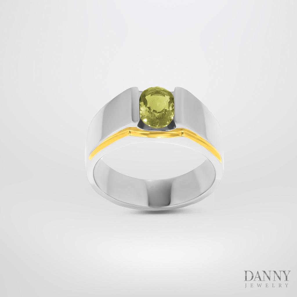 Nhẫn Nam Danny Jewelry Bạc 925 Đá Citrine/Zircon Viền Vàng Xi Rhodium HNN002