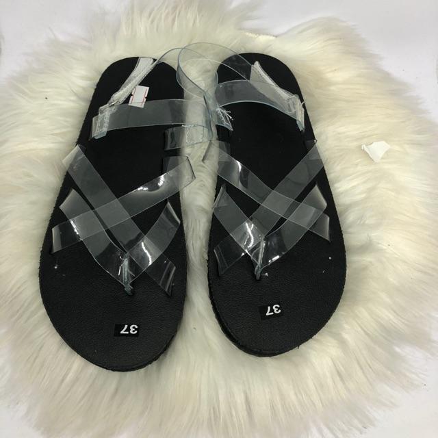 dép sandal nữ sandal đồng nai ( đế đen quai trong suốt ) size từ 35 nữ đến 39 nữ size ib chọn thêm