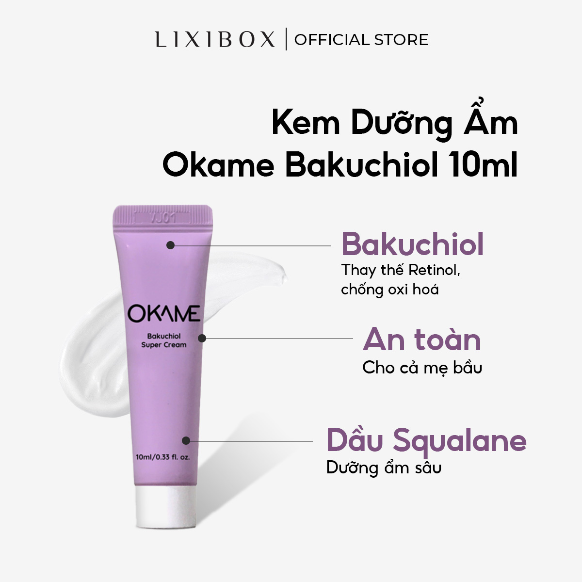 Kem Dưỡng Chống Lão Hoá, Săn Chắc Da Okame 1% Bakuchiol Super Cream 10ml