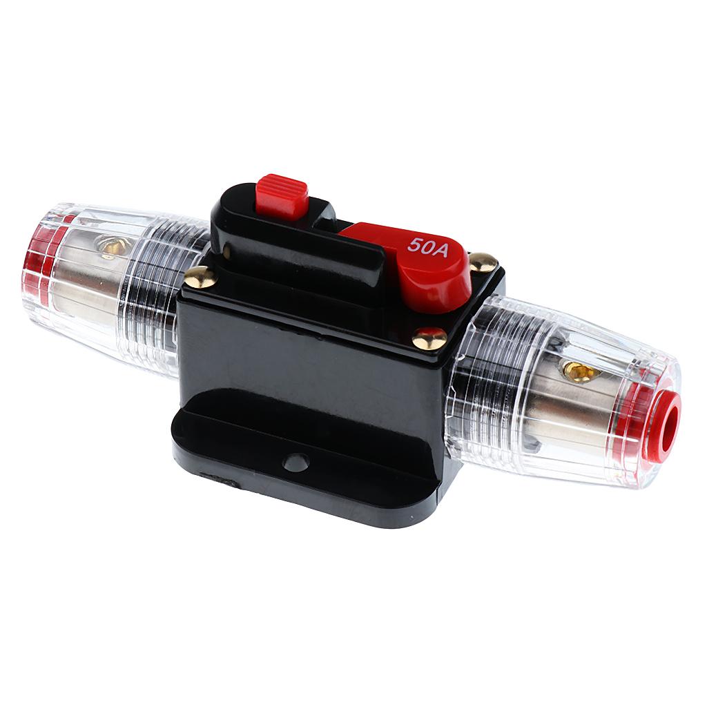 2pcs 12V-24V 50A Circuit Breaker Reset Fuse Car Boat Fuse Holder Waterproof Fuse For Protection System
