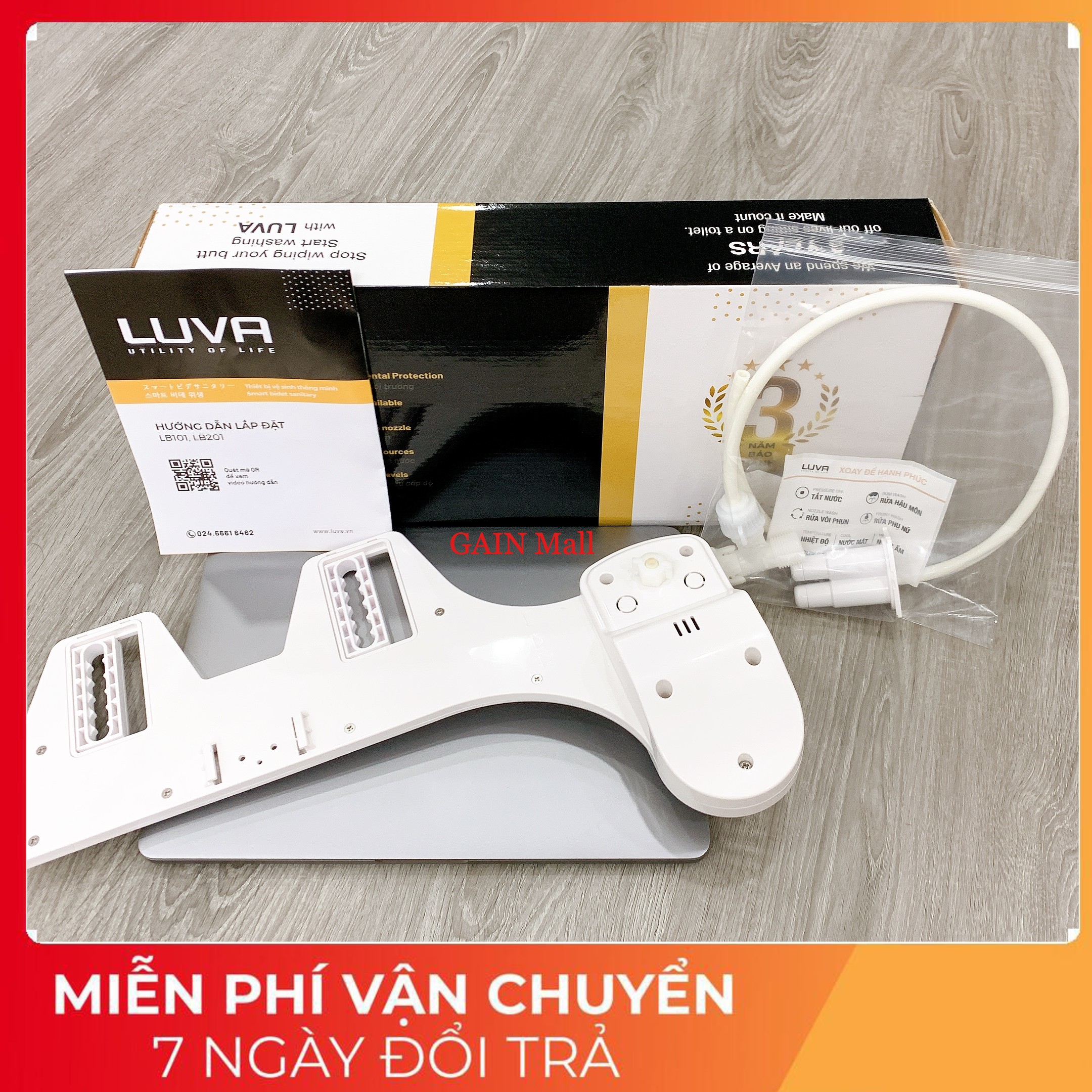 Vòi rửa, xịt vệ sinh thông minh Luva Bidet LB201, 2 Vòi Rửa