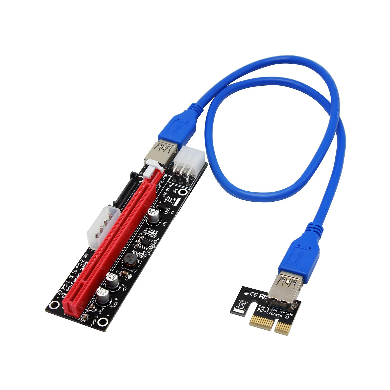 USB3.0 PCI E 1x To16x Extender Riser Card for Mining Blue