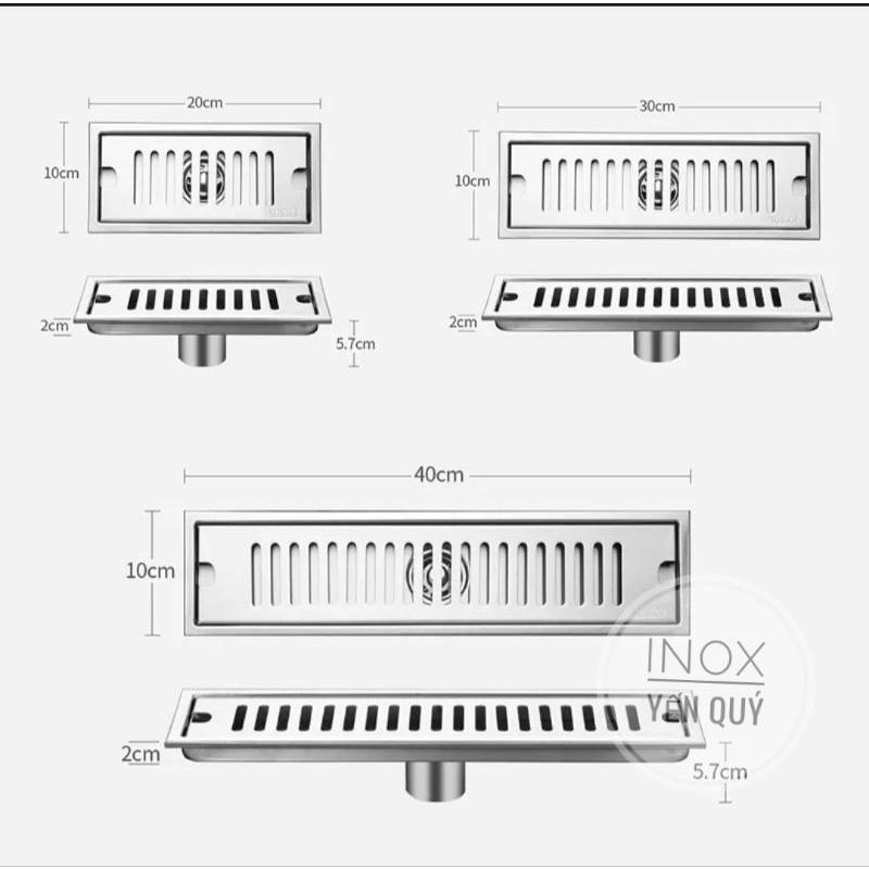 INOX304 GA THOÁT SÀN HÌNH CHỮ NHẬT