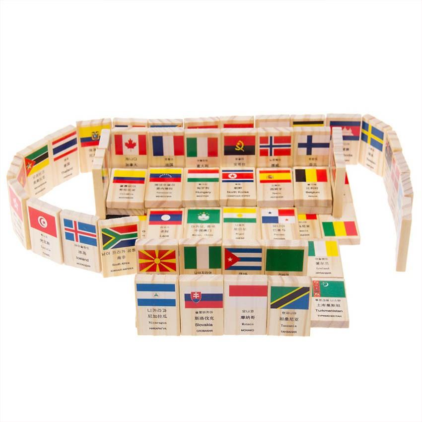 Bộ domino cờ 100 quốc gia bằng gỗ 4 thứ tiếng. Domino 100 lá cờ các quốc gia trên thế giới