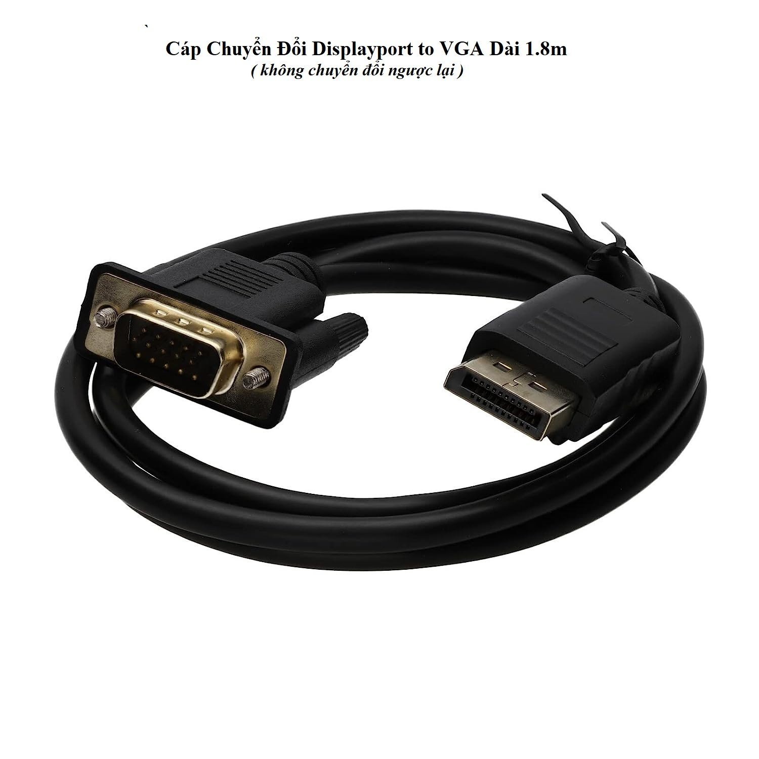 Cáp Chuyển Đổi Displayport to VGA Dài 1.8m siêu nhỏ gọn-HT