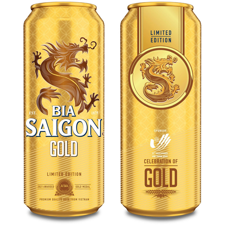 Thùng 18 lon bia SAIGON GOLD - 330ml - Mới