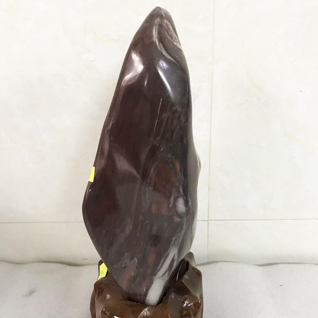 Cây đá tự nhiên màu đỏ cho người mệnh Thổ và Hỏa cao hơn 31 cm nặng 3kg màu đỏ mận chín