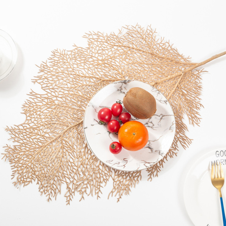 Lót bàn ăn Set 2pcs Placemat Vinyl Leaves
