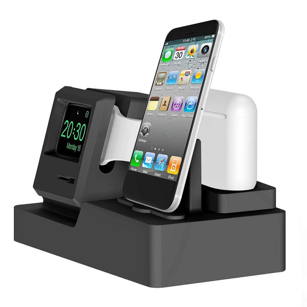 3 In 1 Silicone Charger Stand Charging Dock Station for  Devices