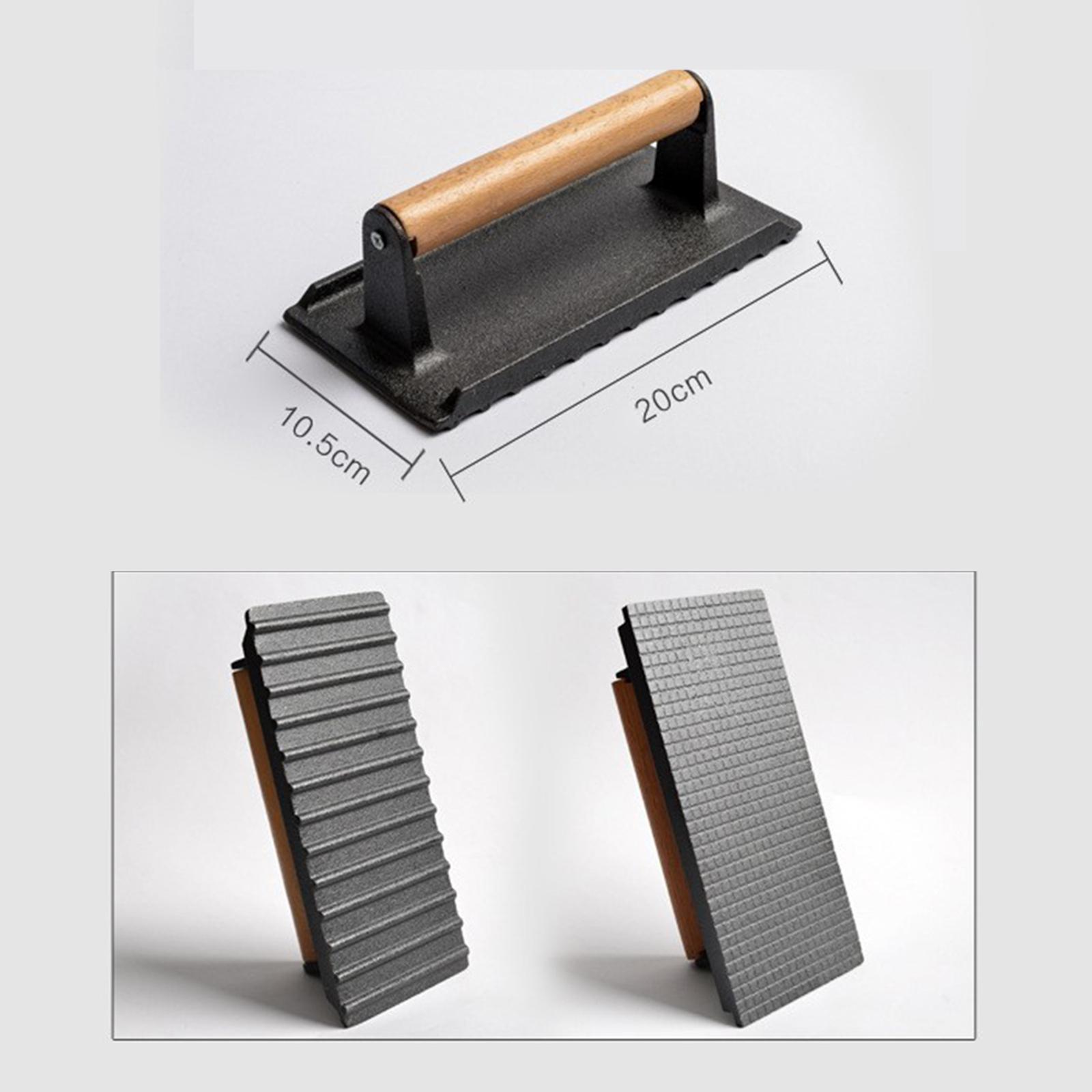 Steak Press Patty Meat Press Tool, Heavy Duty Rectangle Nonstick Barbecue Press Burger Smasher for Griddle
