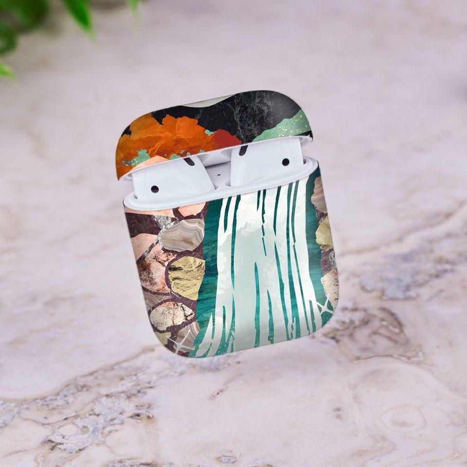 Miếng dán skin cho AirPods in hình giả sơn mài - GSM142