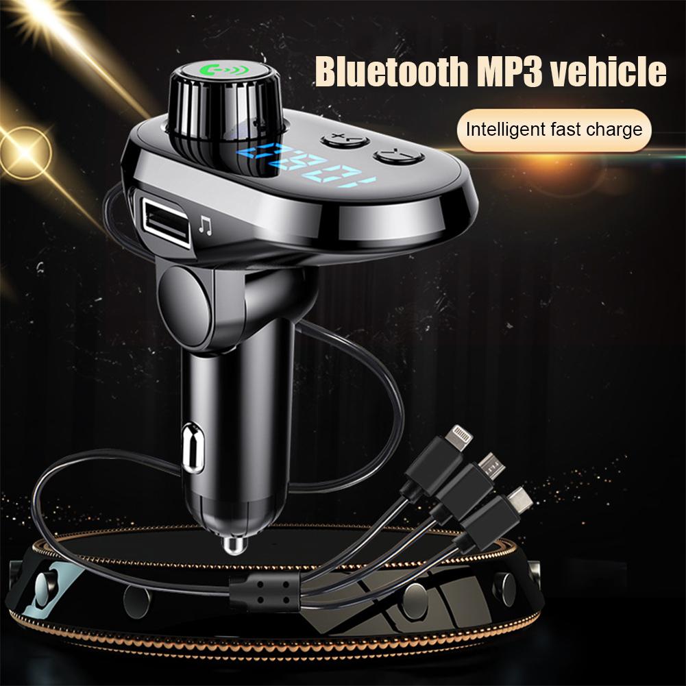 Q15 xe tay không dây bluetooth không dây auto fm máy phát xe LCD HIỂN THỊ MP3 Máy nghe bộ sạc USB FM