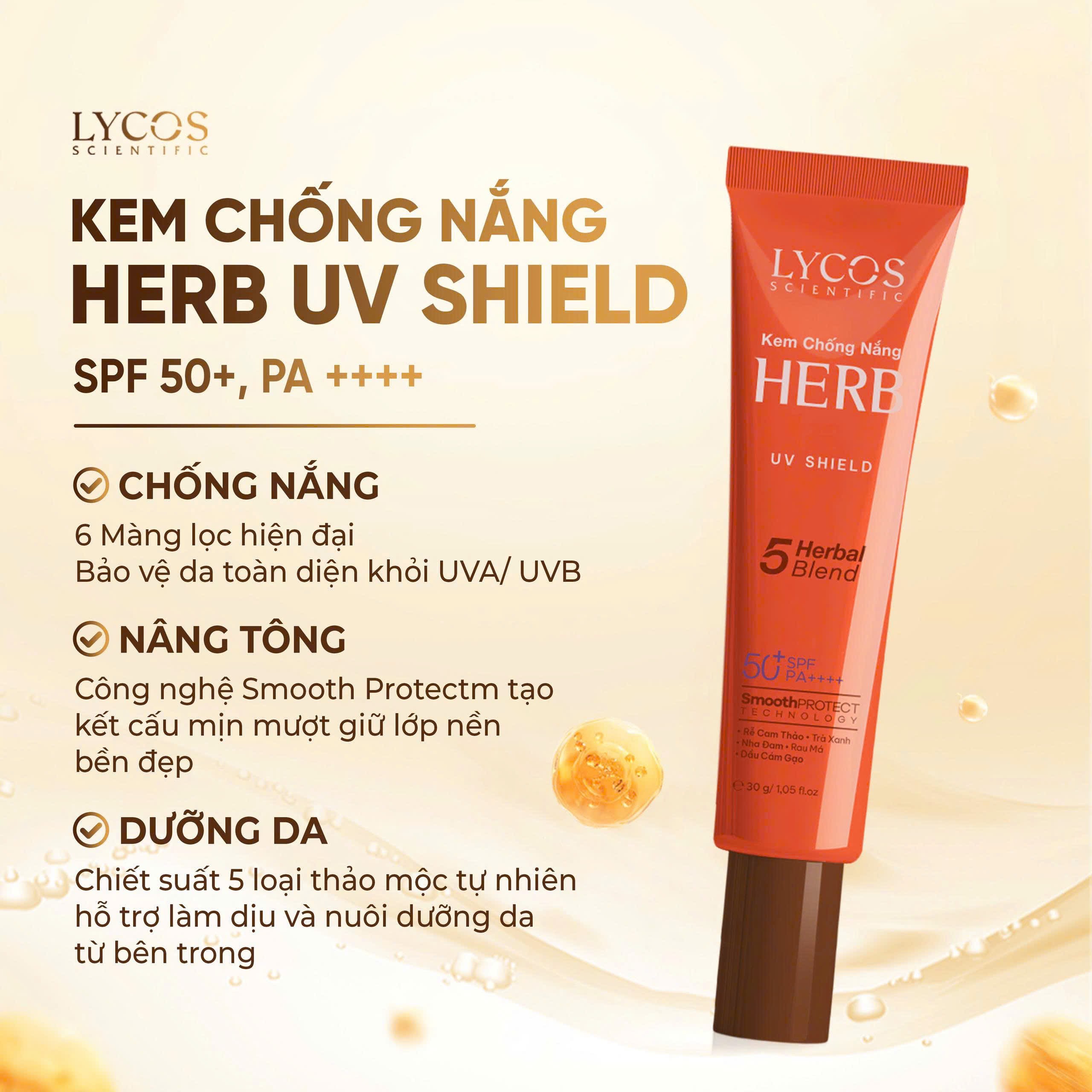 [Nâng cấp] Kem Chống Nắng Kiểm Soát Dầu Lycos Herb UV Shield SPF 50+ PA ++++ kiểm soát bóng nhờn hiệu quả