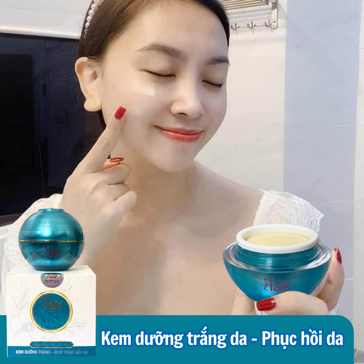 KEM DƯỠNG TRẮNG – GIÚP PHỤC HỒI DA - GIÚP DA MỀM MỊN ILA’S LUXURY CHÍNH HÃNG 16G