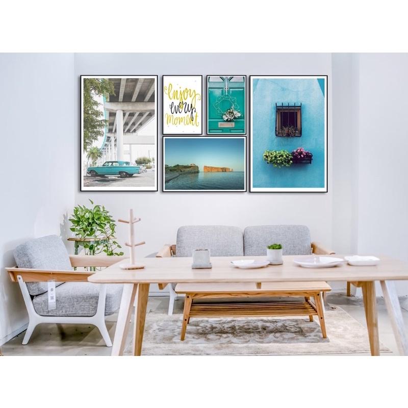 Tranh treo tường bộ 5 tranh phong cảnh Bắc Âu
