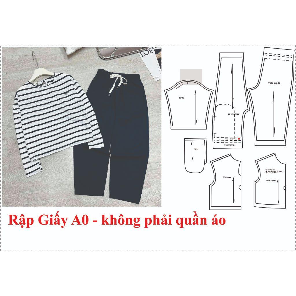 Rập Giấy bộ quần bagy áo thun mã 250