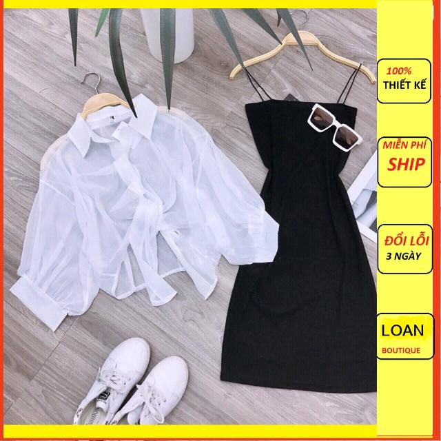Đầm body 2 dây kèm áo choàng