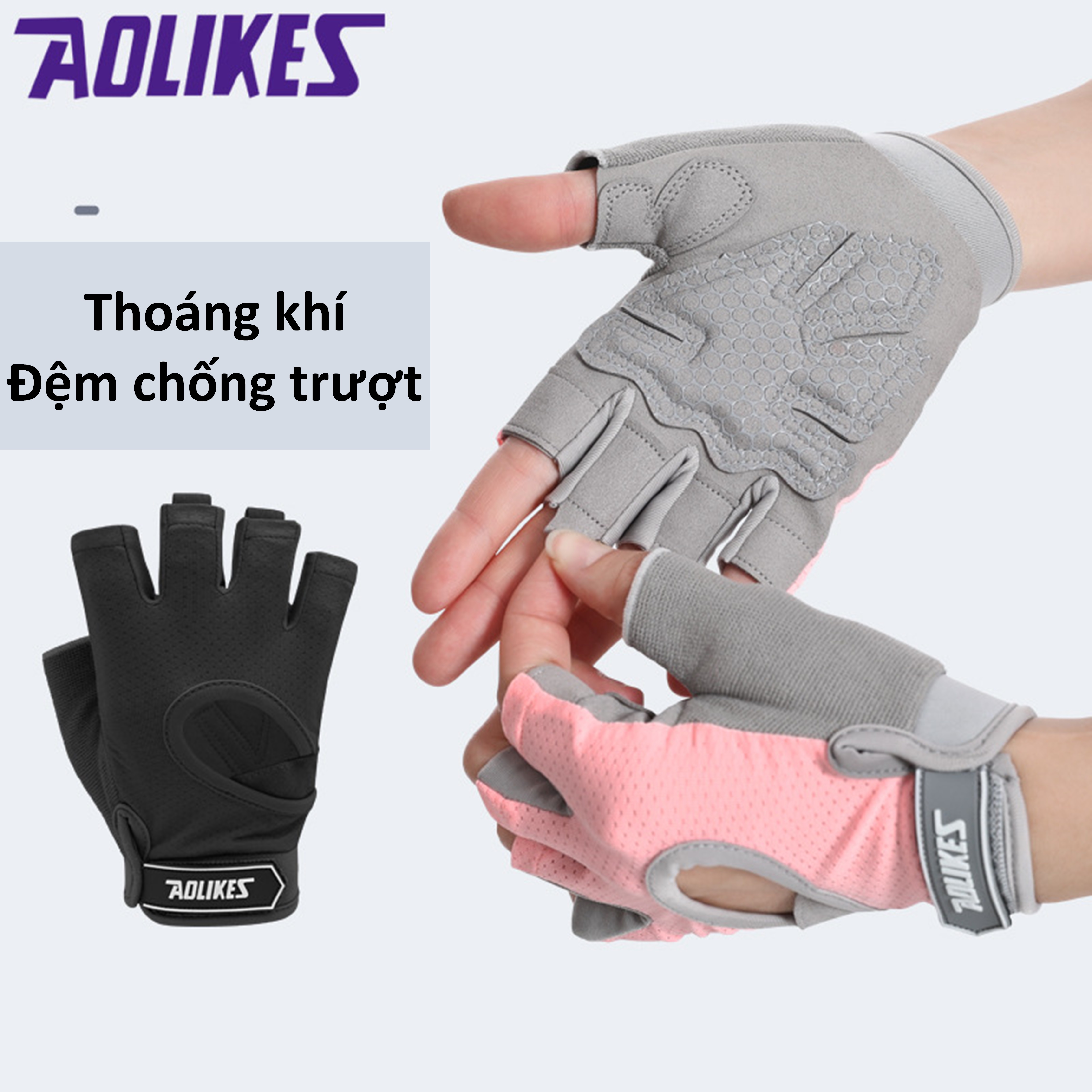 Găng Tay Tập Gym AOLIKES 119 Chống Trơn Trượt, Yoga , Tập Tạ , Fitness , Thể Thao Ngoài Trời