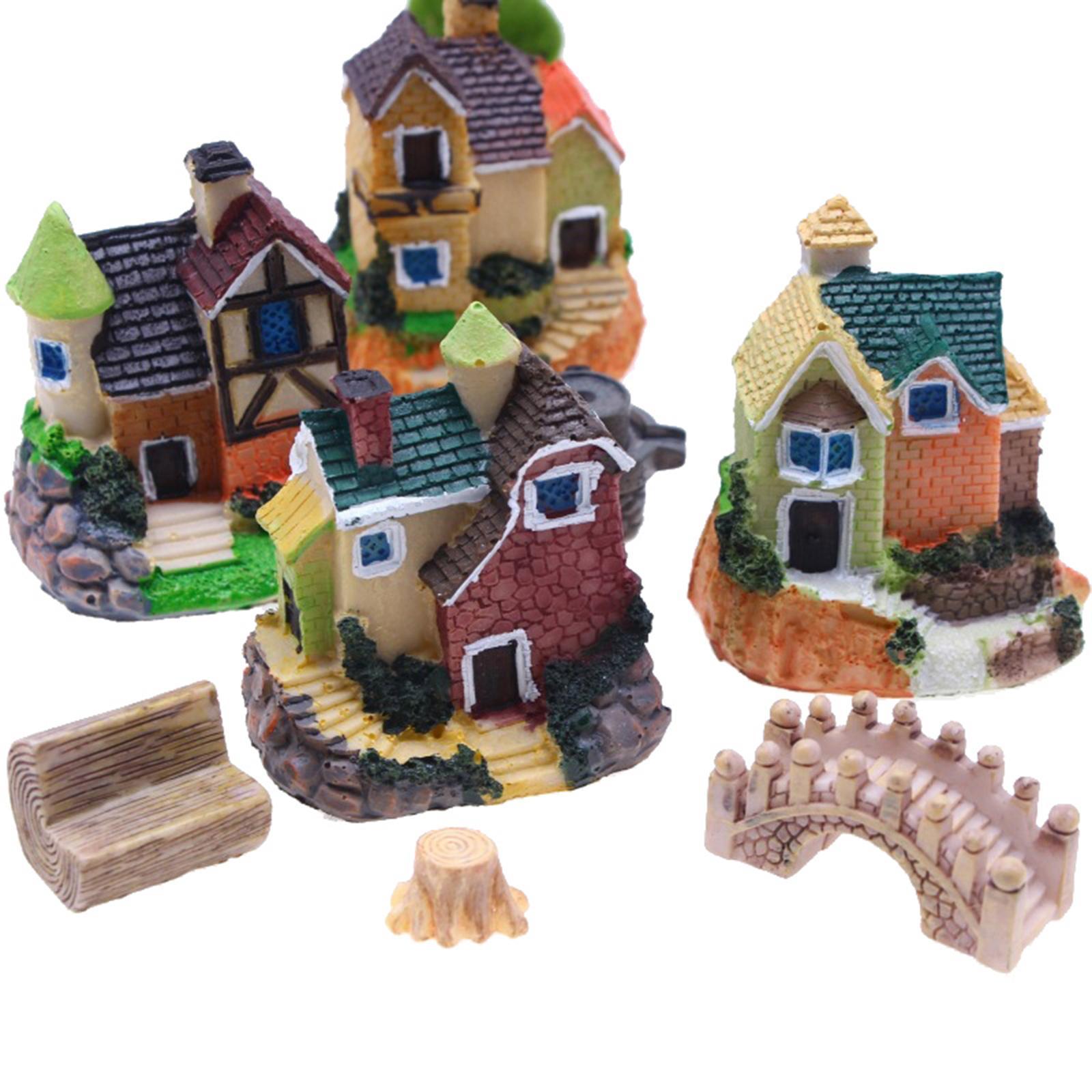 Mini Fairy Garden House Micro Landscape Miniature House DIY for Outdoor Home