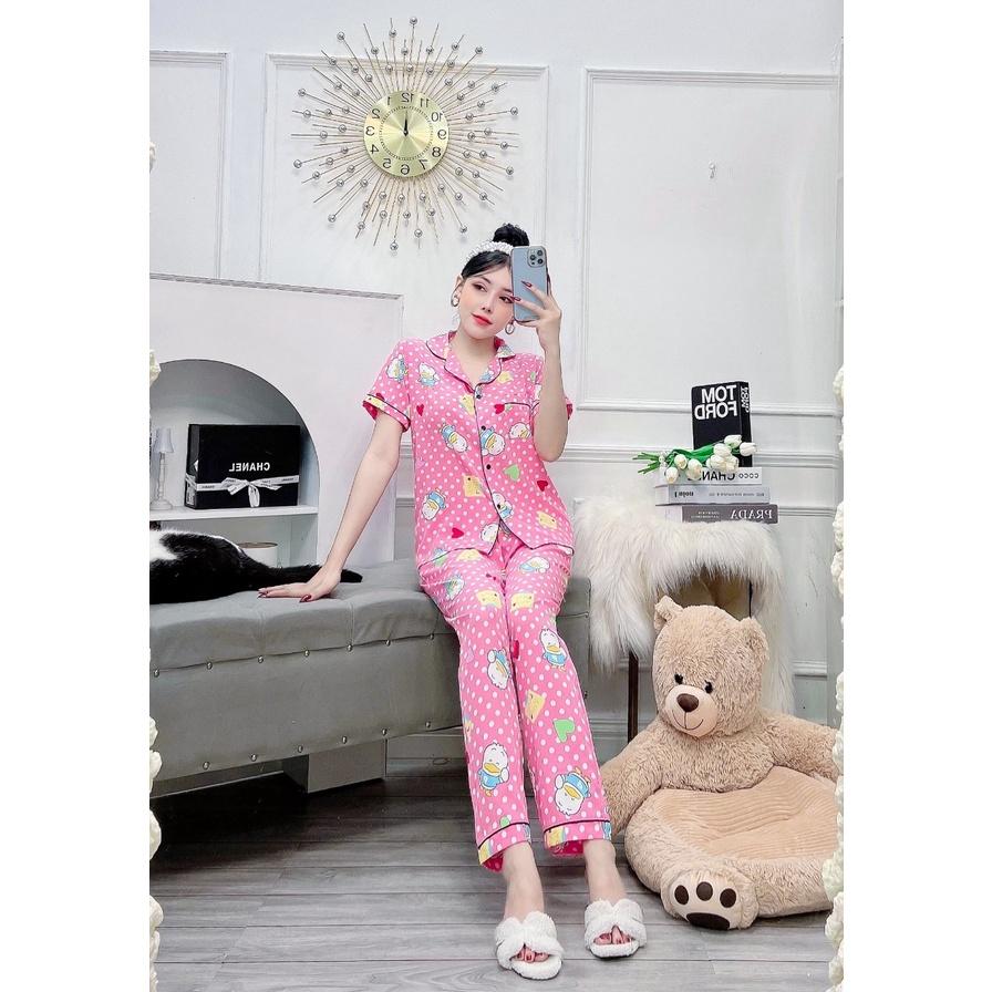 ĐỒ BỘ Pijama mặc nhà lụa hàn freesize mềm mịn 58kg