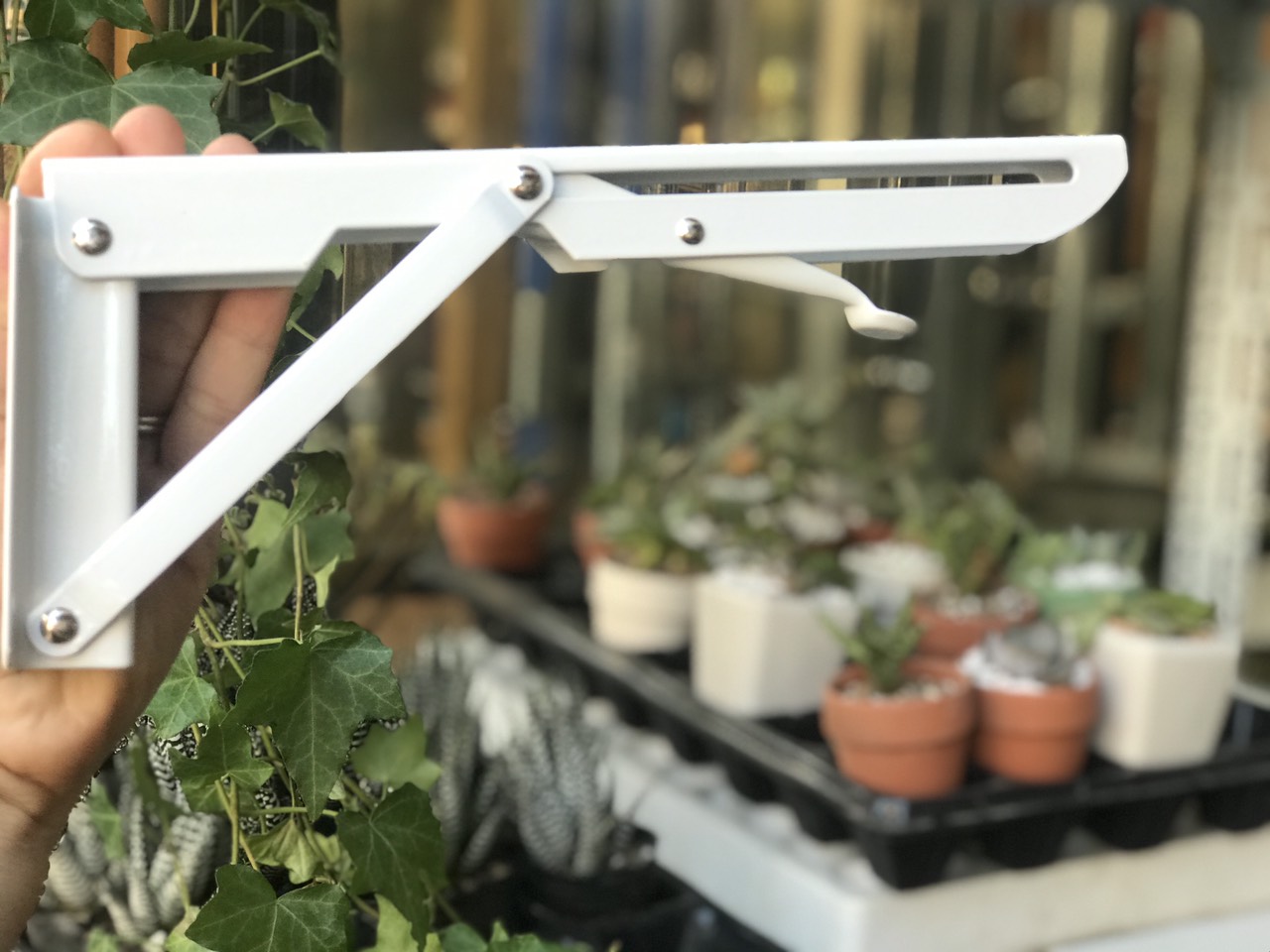 Bộ 2 Ke gấp gọn thông minh 25cm mạ sơn tĩnh điện