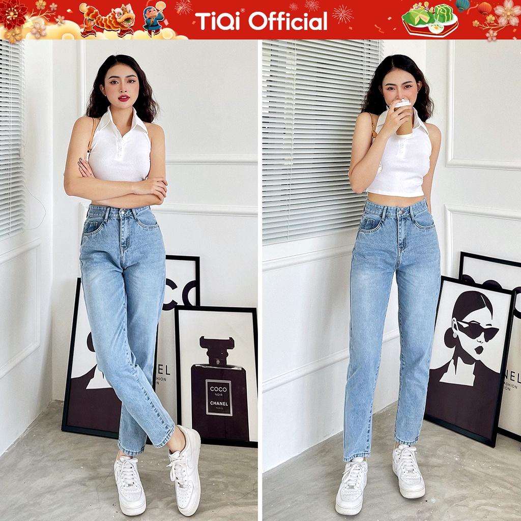 Quần baggy nữ lưng cao màu Đen Xám Xanh TiQi Jeans B1-77