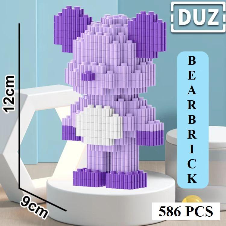 Đồ chơi mô hình lắp ráp Gấu bạo lực Bearbrick 3D size 12cm lắp ráp xếp hình bear brick mini 3D dễ thương