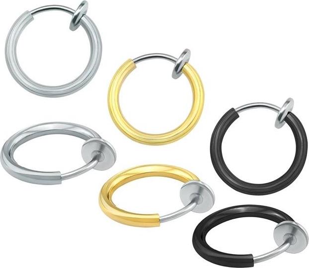 Bông tai khoen tròn dạng kẹp bấm lỗ hay không đều dùng được