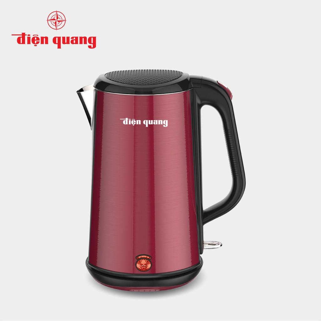 Ấm đun nước cao cấp Điện Quang ĐQ EKT08 1818 R (1800W, 1.8L, inox 304, vỏ 3 lớp, màu đỏ)