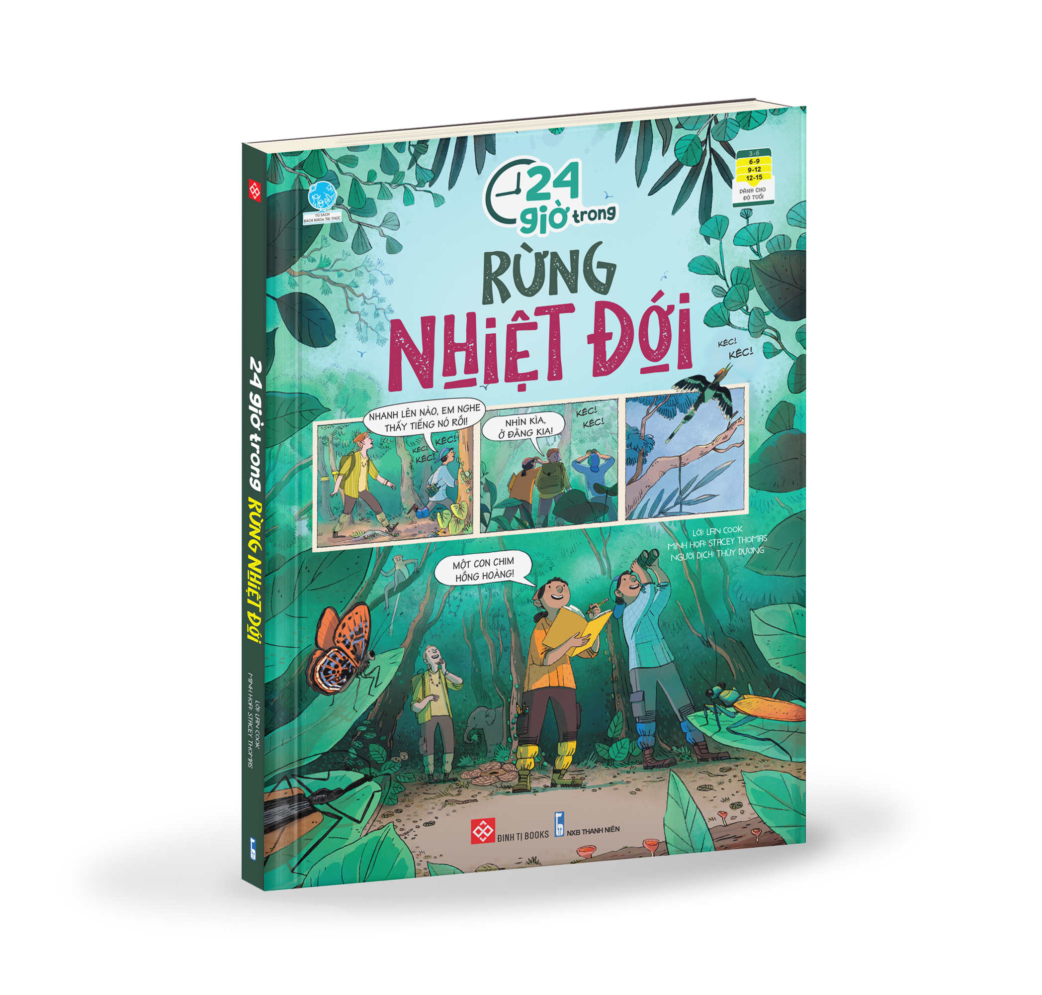 Sách Thiếu Nhi - 24 Giờ 4 Tập Nam Cực, Thời Đồ Đá, Vũ Trụ, Rừng Nhiệt Đới - Đinh Tị Books - 24 Giờ Trong Rừng Nhiệt Đới