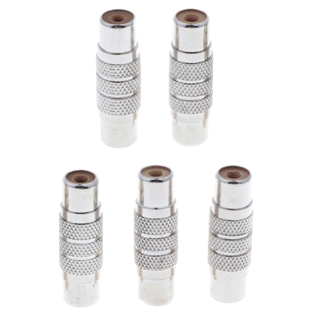 5 Packs Universal Audio Video Gold RCA Female to Female Coupler Adapter