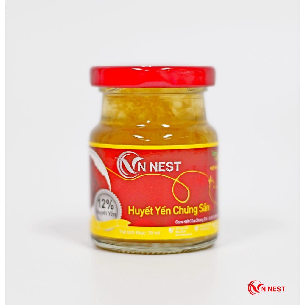 Yến Chưng Sẵn Huyết Yến 12% (Lốc 6 Lọ x 70ml) - Vnnest