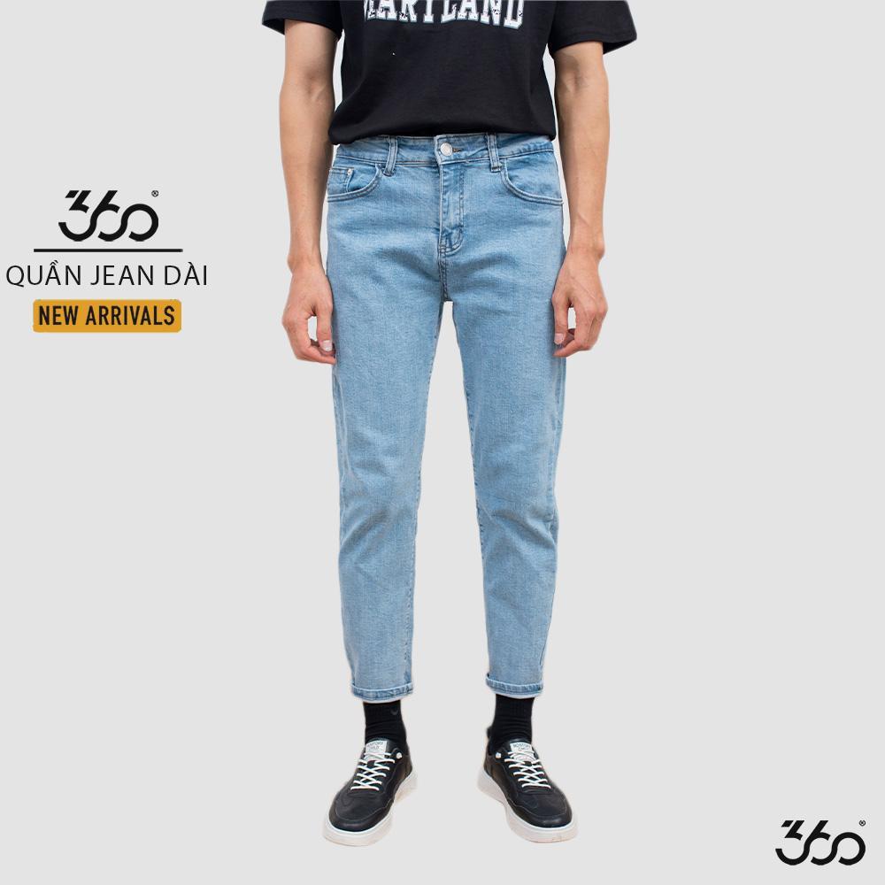 Sale Quần jean nam 360 BOUTIQUE dáng dài trẻ trung, năng động - QJDCN005