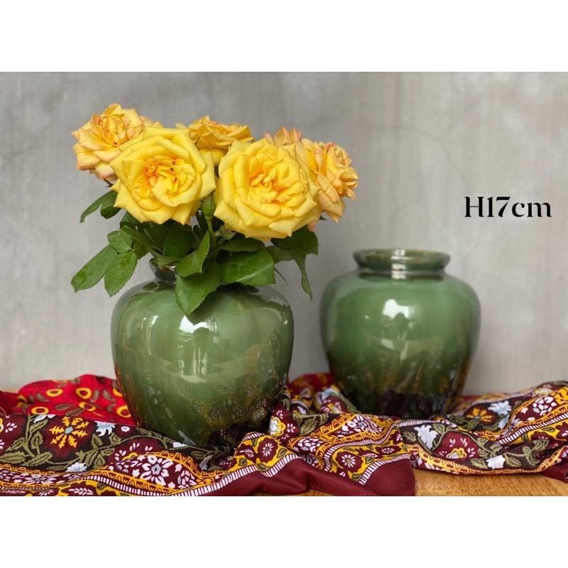 Bình cắm hoa, men chảy- hỏa biến. Gốm sứ Bát Tràng